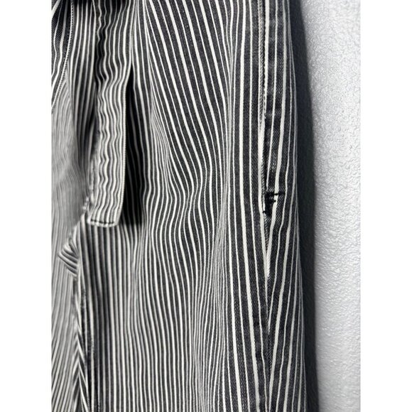 Frame Womens Black & White Striped High-Waist Belted Denim Jeans Size 26 - Picture 5 of 11